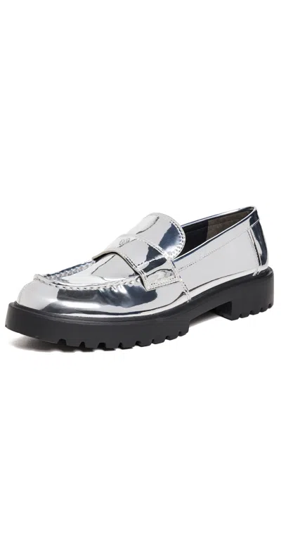 TORY BURCH CLASSIC LUG LOAFERS ARGENTO
