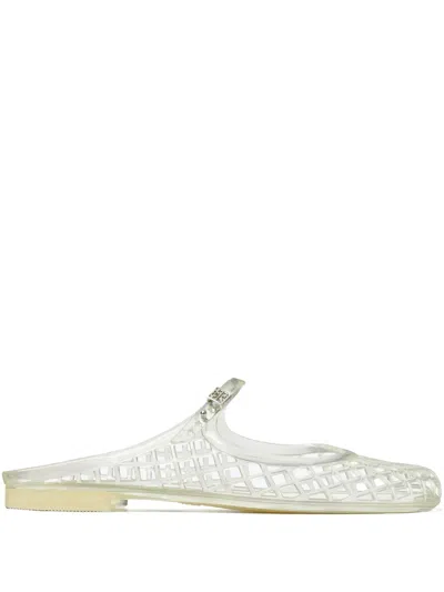 Tory Burch Mellow Jelly Mary Jane Ballerina Mules In White