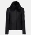 TOTÊME SHEARLING-TRIMMED WOOL-BLEND JACKET