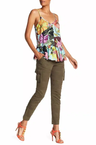 Trina Turk Isley Pant In Olive Camo In Green