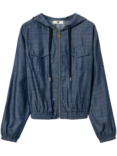 Twinset Jeansjacke Mit Kapuze In Blau