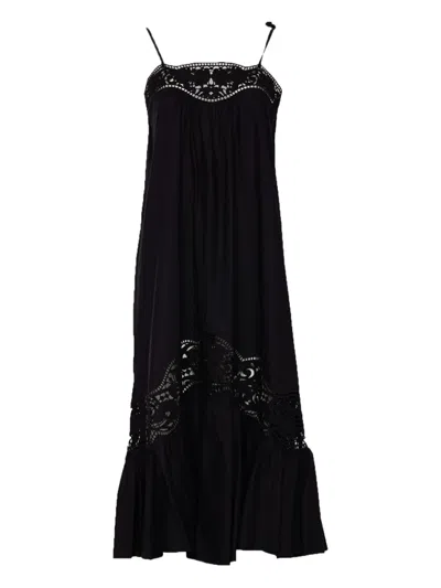 Twinset Poplin Dress In Black