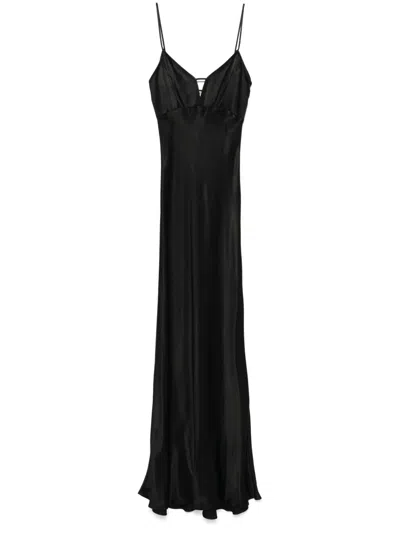 Twinset Satin Maxi Dress In Multicolor