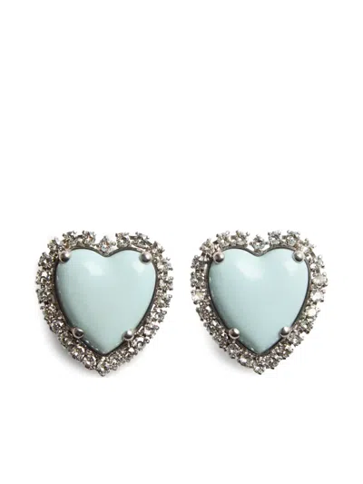 Valentino Garavani Coeur Hyperbole Clip-on Earrings In Blue