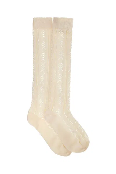 Valentino Pointelle-knit Socks In White
