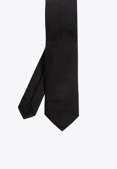 Versace 90s Vintage Logo Silk Tie In Black