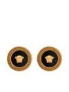 Versace Black And Gold Earrings With Medusa Detail In Metal Woman In Multicolor