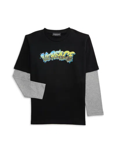 VERSACE BOY'S LOGO LAYERED T-SHIRT