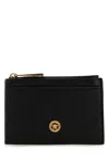 VERSACE VERSACE BLACK LEATHER CARD HOLDER