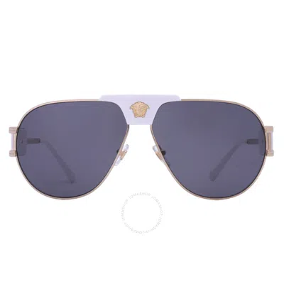 Versace Dark Grey Pilot Men's Sunglasses Ve2252 147187 63