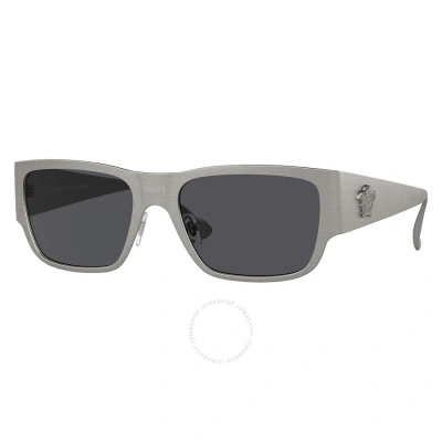 Versace Men's 56mm Grey Sunglasses In Dark / Grey / Gun Metal / Gunmetal