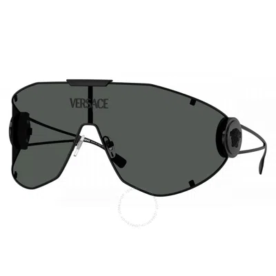 Versace Dark Grey Shield Unisex Sunglasses Ve2268 143387 142
