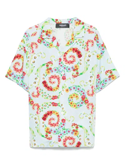 Versace Kids' Floral-print Shirt In Multicolor