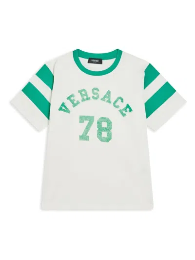 Versace Kids' Graphic-stamped T-shirt In White