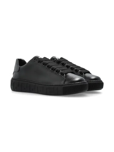 Versace Kids' Greca Sneakers In Black
