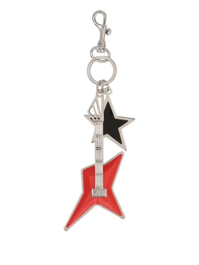Versace Guitar Star Keyring In Silver