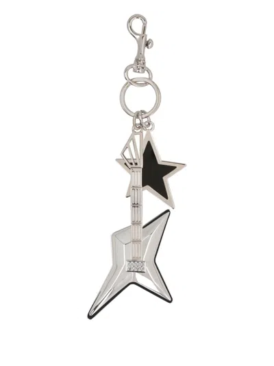Versace Guitar Star Keyring In Silver