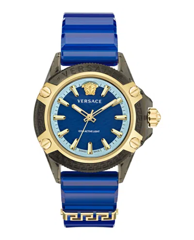 Versace Icon Active Silicone Watch In Gold