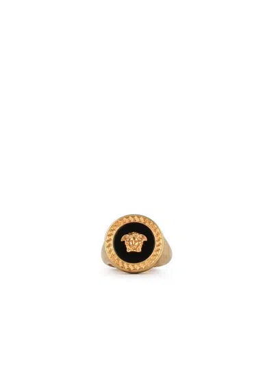 Versace 'jellyfish' Ring With Gold Enamelled Brass