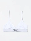 Versace Logo Ribbed Cotton Triangle Bra In White