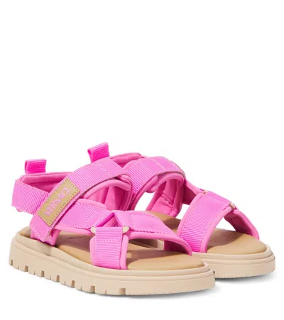 Versace Kids' Logo Sandals In Pink