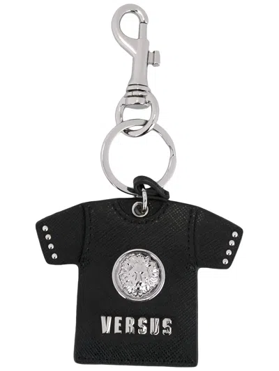 Versace Logo T-shirt Keyring In Black
