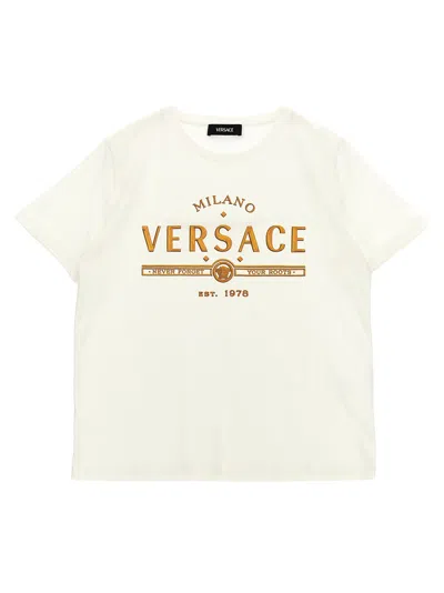 Versace Kids' Logo T-shirt In White