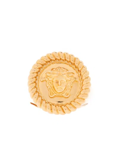 Versace Medusa Head Ring In Yellow
