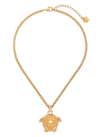 Versace Medusa Pendant Necklace In Grey