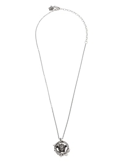 Versace Medusa-pendant Necklace In Silver