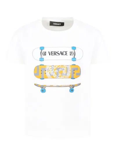 Versace Kids' Printed T-shirt In White