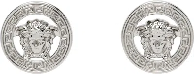Versace Silver Medusa '95 Stud Earrings In Argent