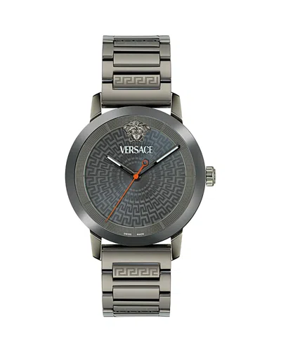 Versace Men's Swiss Gunmetal Ion Plated Stainless Steel Bracelet Watch 40mm