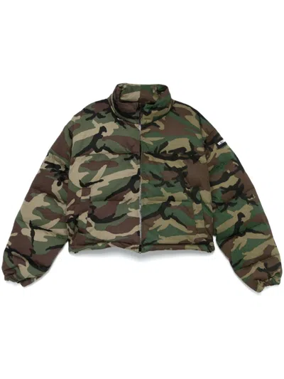 Vetements Camouflage Down Jacket Casual Jackets, Parka Green In Multi