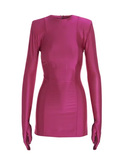Vetements Diva Mini Styling Dress With Gloves In Pink