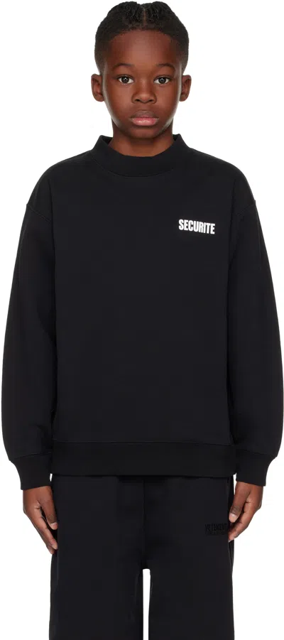 Vetements Kids Black 'securite' Sweatshirt