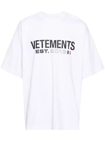 Vetements Logo-print Cotton T-shirt In White