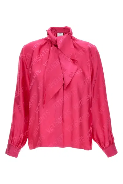 Vetements Blouse 'signature' Long Sleeves In Purple