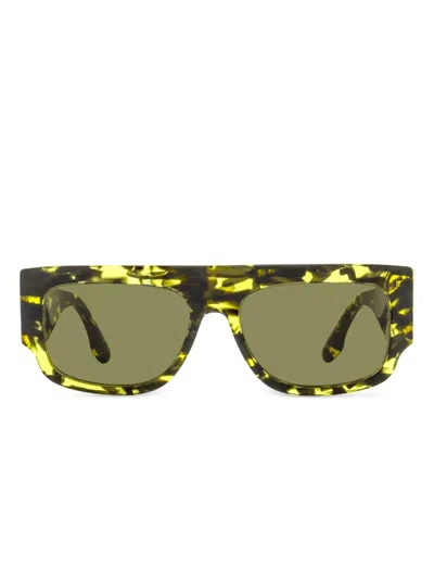 Victoria Beckham Rectangle-frame Sunglasses In Yellow