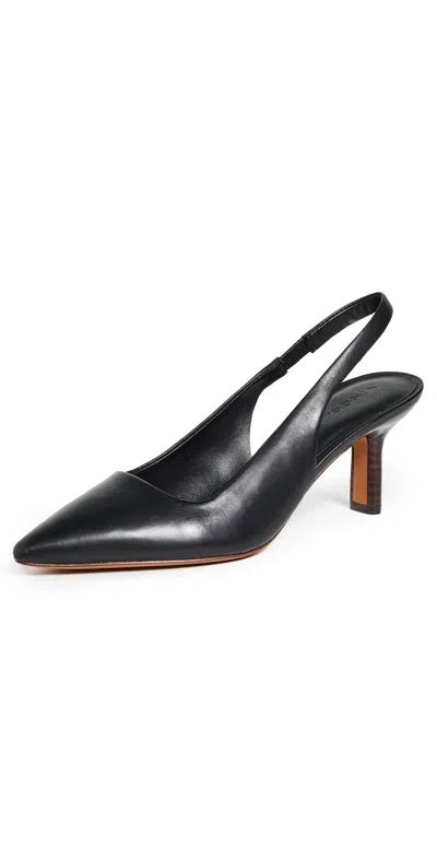 The Row Napa Leather Slingback Pumps In Black