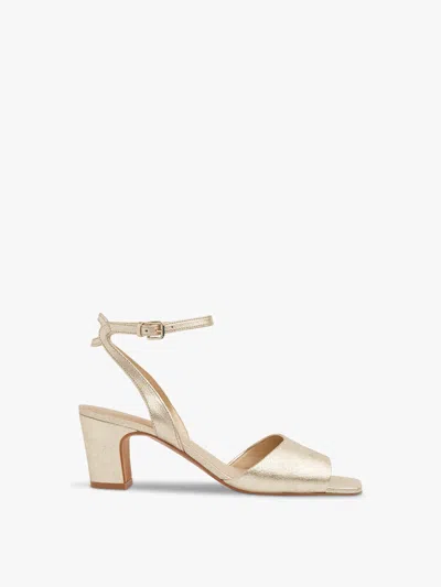 Whistles Emerson Heeled Metallic Leather Sandals In Gold