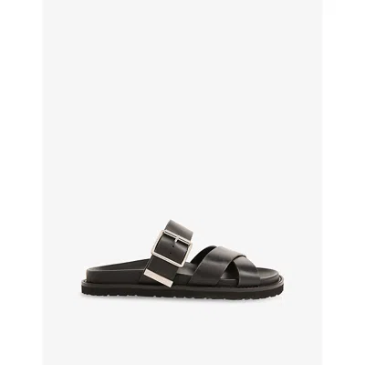 Whistles Omens  Celestine Buckle-detail Leather Slid In Black