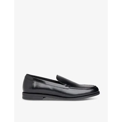 Whistles Womens Black Jovie Slip-on Flat Leather Loafers