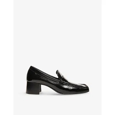 Whistles Omens  Skye Heeled Leather Loafers In Black