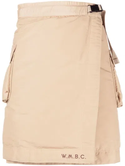 White Mountaineering Cargo Pockets Crossover Shorts In Neutrals