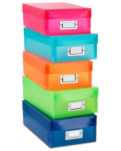 Whitmor Set Of 5 Plastic Storage Boxes In Multi