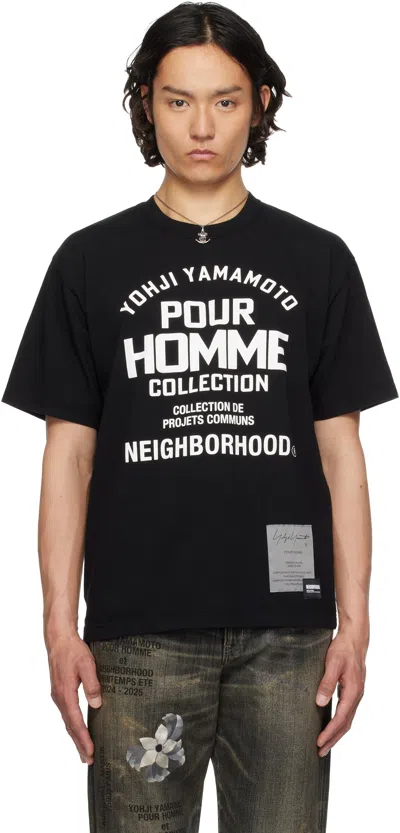 Yohji Yamamoto Black Neighborhood Edition Short Sleeve T-shirt In 2 Black