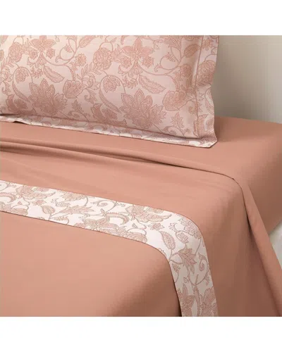 Yves Delorme 300 Thread Count Perse Flat Sheet In Orange