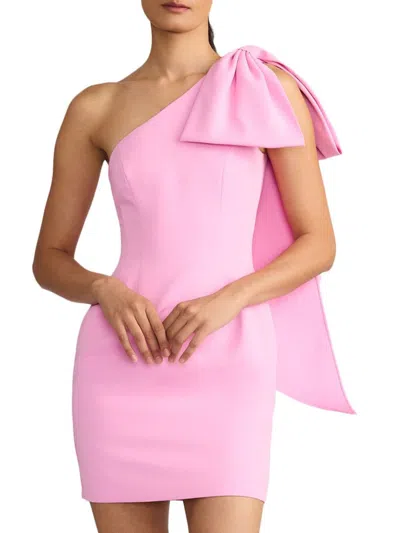 Zac Posen Women's Wicked X  Bow One-shoulder Minidress In Pink