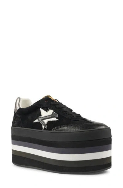 Zigi Breelynn Platform Sneaker In Black Suede